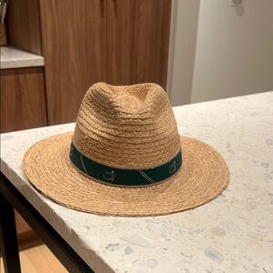Masters Women's Tan Straw Hat with Green Band